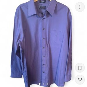 Stafford Purple Dress Shirt with Pointed Collar